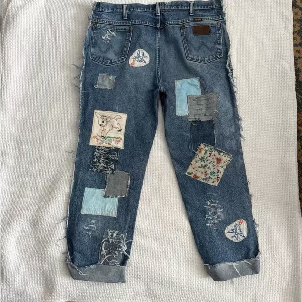 Patchwork Blue Jeans - image 4